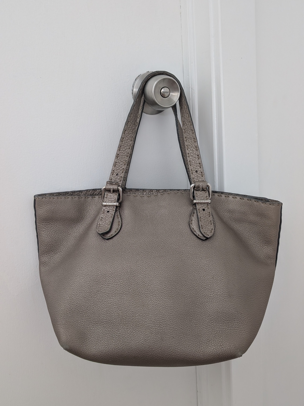 Fendi Selleria Gray Tote - Includes COA